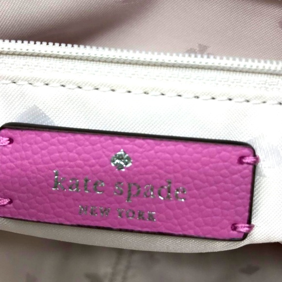 Kate ♠️ Spade Hayden Top Zip Pink Nylon Tote WKRU6537-$249 Retail Ruffled Pansy - Picture 2 of 9